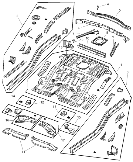 2003 Jeep Liberty Bracket, Rear Passenger Side Diagram for 5073060AA