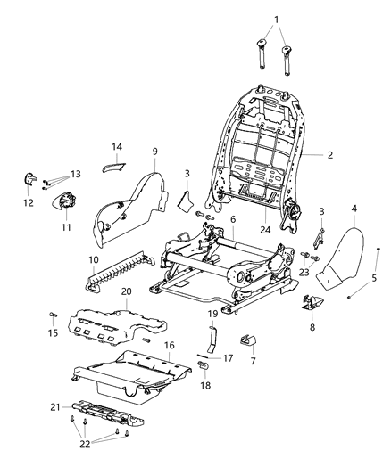 2013 Dodge Dart Strap Seat Pull Diagram for 1RA85DW1AA