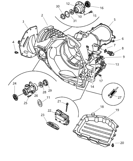 2007 Chrysler Sebring Case Transaxle Diagram for 68003764AA