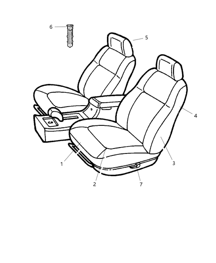 2002 Dodge Intrepid Front Seat Diagram 1 - Thumbnail