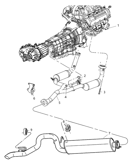 2005 Jeep Liberty Pipe And Converter Exhaust To Manifold Diagram for 52129078AB