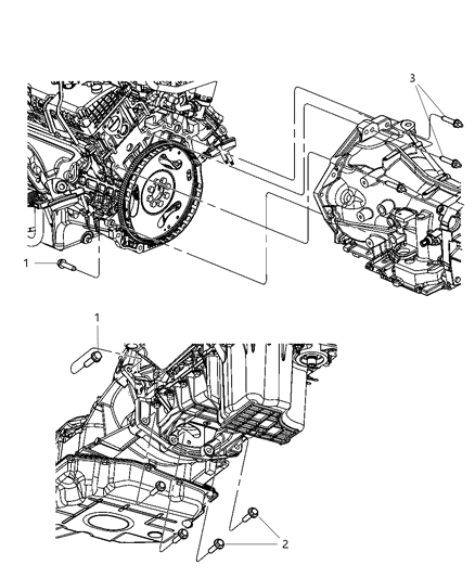 2010 Dodge Challenger Mounting Bolts of Automatic Transmission Diagram 1 - Thumbnail