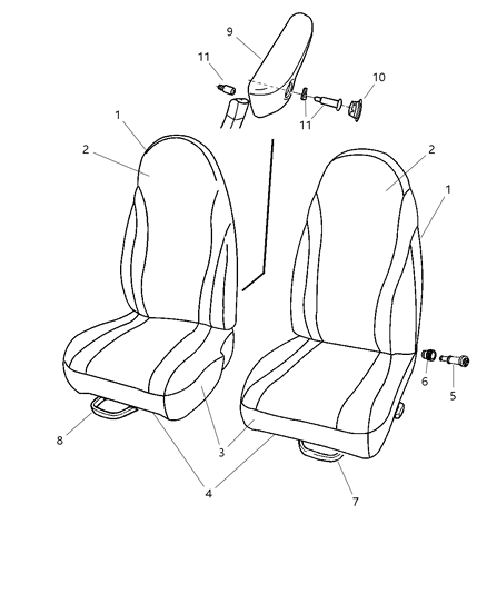 2004 Dodge Dakota Armrest Plug Diagram for WU50XDV