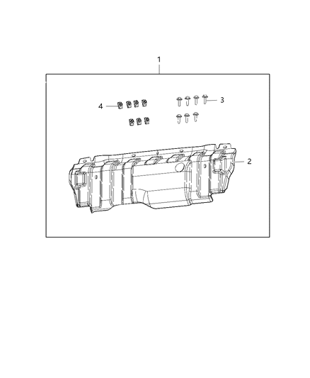 2018 Jeep Wrangler JK (Previous-generation) Plate Kit, Skid, Front Diagram