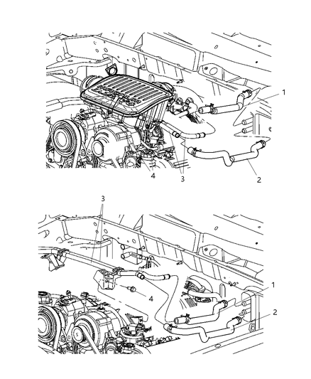 2005 Dodge Dakota Plumbing - Heater Diagram