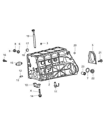 2009 Chrysler PT Cruiser Engine Cylinder Block & Hardware Diagram 1 - Thumbnail