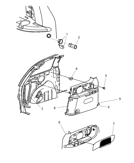 2004 Dodge Caravan Quarter Panel Diagram 1 - Thumbnail