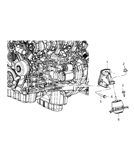 2013 Dodge Durango Engine Mounting Left Side Diagram 1 - Thumbnail