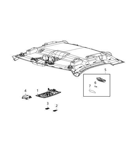 2020 Ram 1500 Classic Lamps, Interior Diagram 7 - Thumbnail