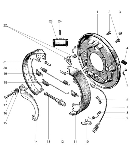 2000 Dodge Ram 3500 Regular Cab Brakes, Rear Diagram