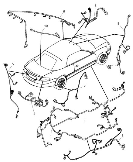 2004 Chrysler Sebring Wiring Unified Body Diagram for 4608938AD