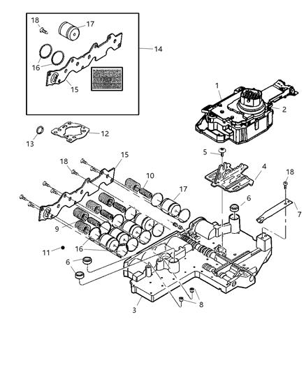 2003 Jeep Liberty Plate Manual Valve Cam Diagram for 4799654