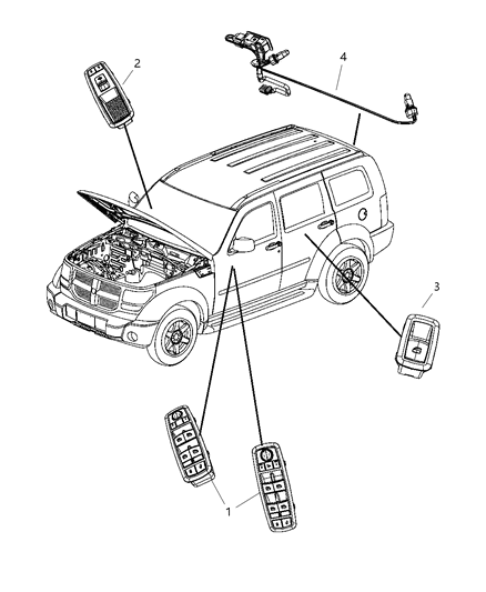 2010 Jeep Liberty Switch Power Window Diagram for 4602632AF