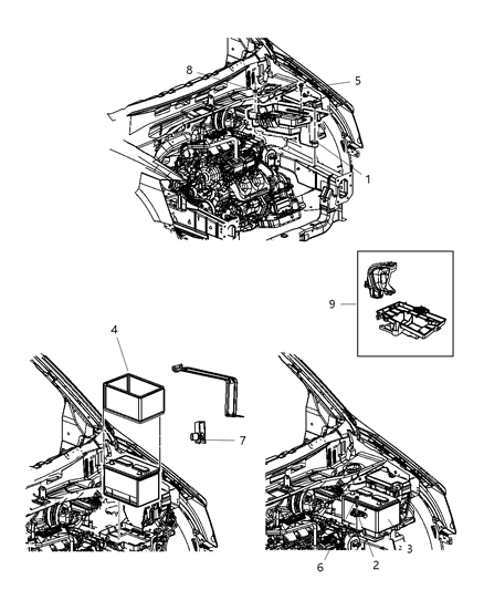 2011 Chrysler Town & Country Shield Battery Diagram for 5033384AC