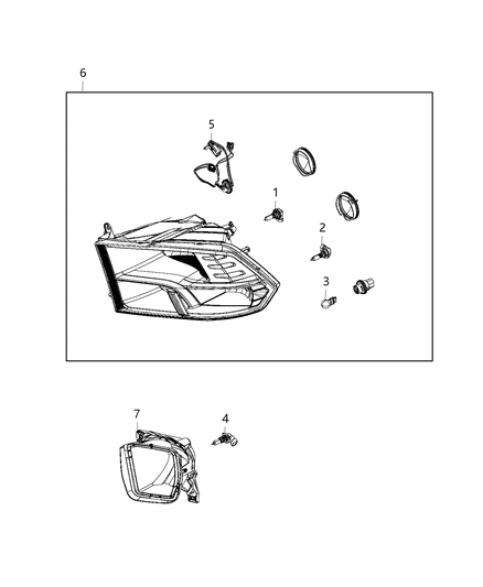 2020 Ram 1500 Classic Parts, Headlamp Service Diagram 3 - Thumbnail
