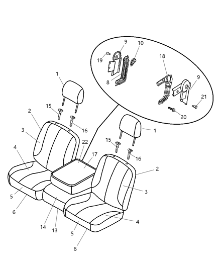 2008 Dodge Ram 1500 Front Seat - Split Seat Diagram 2 - Thumbnail