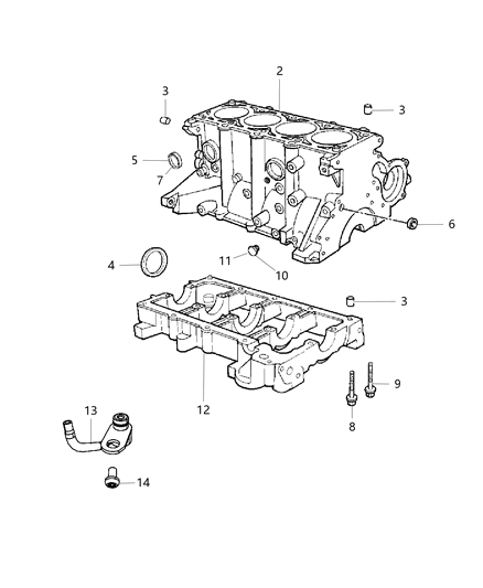2009 Chrysler PT Cruiser Engine Cylinder Block & Hardware Diagram 3 - Thumbnail