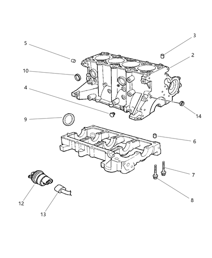 2001 Chrysler Sebring Sedan & Convertible Block , Cylinder Diagram