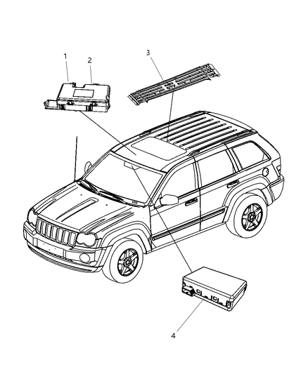 2008 Jeep Grand Cherokee Module Rain Sensor Diagram for 56050078AN