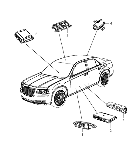 2011 Chrysler 300 Module Occupant Restraint Diagram for 68105510AB
