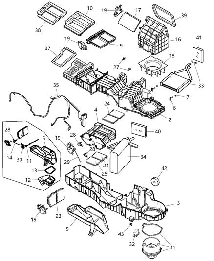 2007 Dodge Ram 3500 Pickup Air Conditioner & Heater Unit Diagram 1 - Thumbnail
