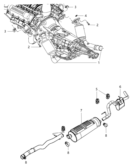 2010 Dodge Dakota Exhaust System Diagram 1 - Thumbnail