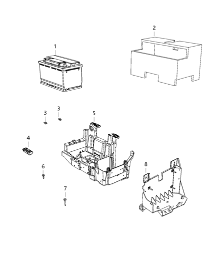 2020 Ram 2500 Tray And Support, Battery Diagram 2 - Thumbnail