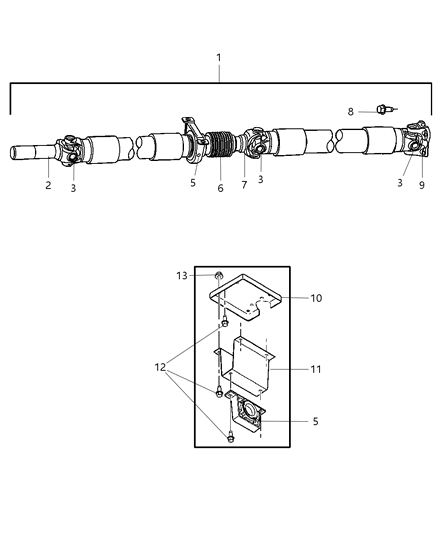 2006 Dodge Ram 2500 Propeller Shaft - Rear Diagram 3 - Thumbnail