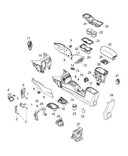 2020 Jeep Renegade Center Bracket, Front Passenger Side Diagram for 68247073AA