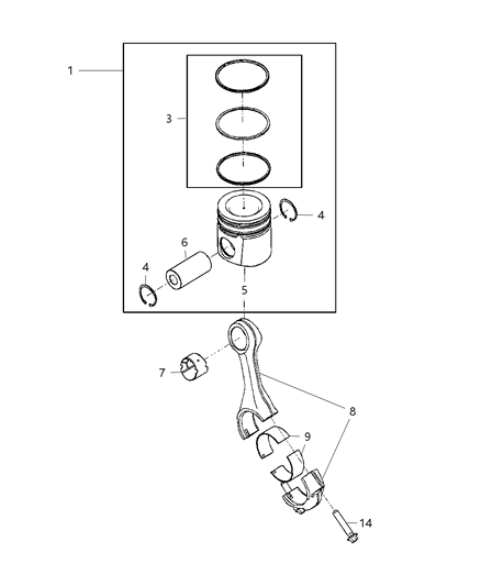 2011 Ram 2500 Pistons , Piston Rings , Connecting Rods & Connecting Rod Bearing Diagram 2 - Thumbnail