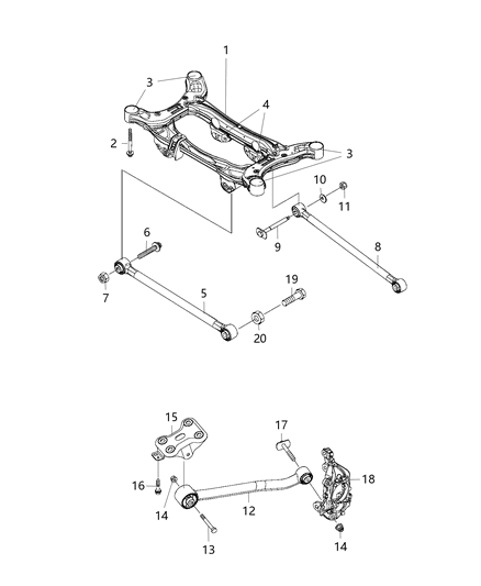 2018 Jeep Compass Strut Nut, Upper Diagram for 6511458AA