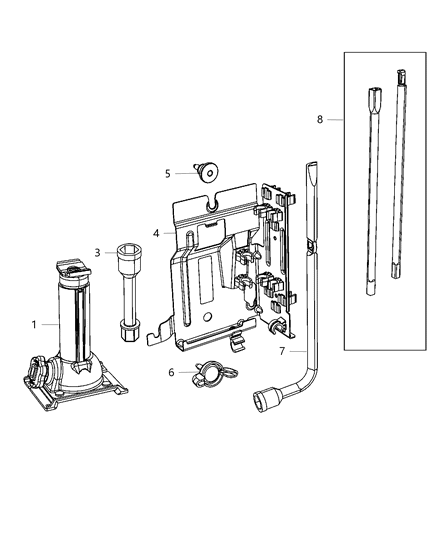 2018 Ram 3500 Cab Chassis(<10K lb.) Jack Assembly & Tools Diagram