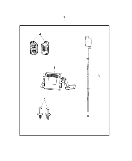 2018 Jeep Wrangler All-new Model Remote Start of Mopar Accessories - Component Parts Diagram