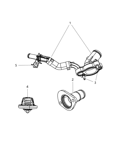 2008 Dodge Grand Caravan Thermostat & Related Parts Diagram 2 - Thumbnail