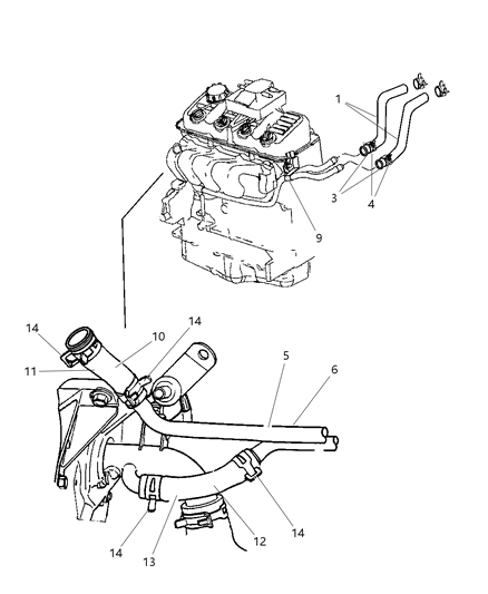 1998 Dodge Neon Stud Double Ended M8X1.25X50.00 Diagram for 6505088AA