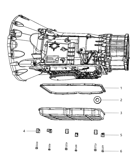 2018 Jeep Wrangler JK (Previous-generation) Oil Pan, Cover And Related Parts Diagram