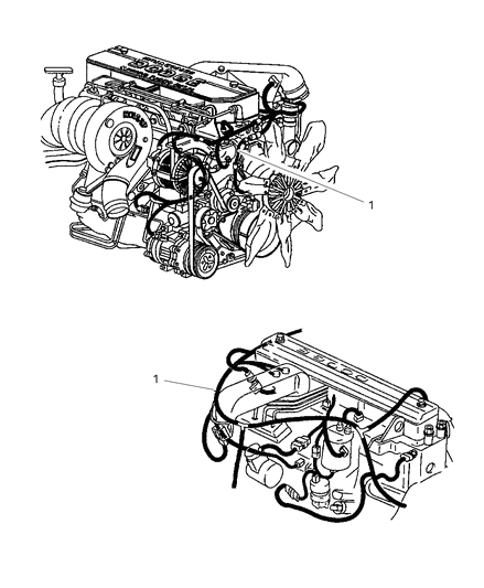 1999 Dodge Ram 3500 Regular Cab Wiring - Engine - Front End & Related Parts Diagram