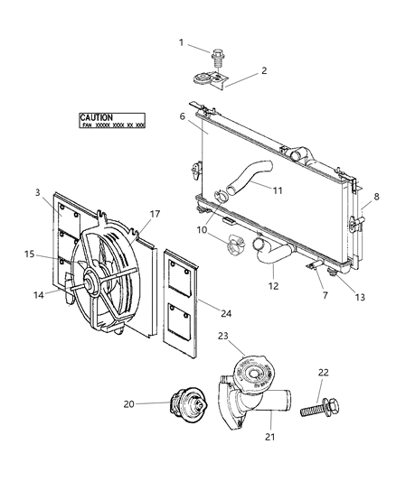 1998 Dodge Neon Radiator & Related Parts Diagram 2 - Thumbnail