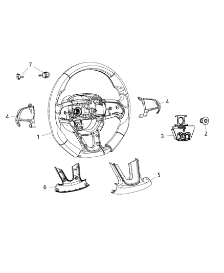 2016 Dodge Challenger Steering Wheel Diagram for 5XR381X9AA