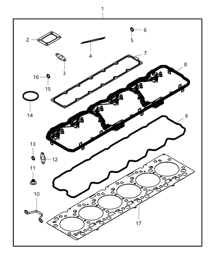 2011 Ram 3500 Pickup Upper Engine Gasket Kit Diagram
