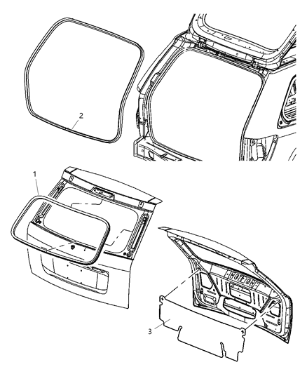 2007 Jeep Grand Cherokee Door, Rear Lift Gate Weatherstrips & Seals Diagram