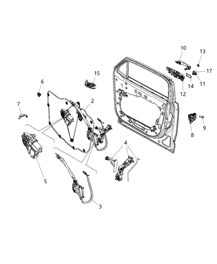 2015 Jeep Renegade Module Front Door Diagram for 68277456AA