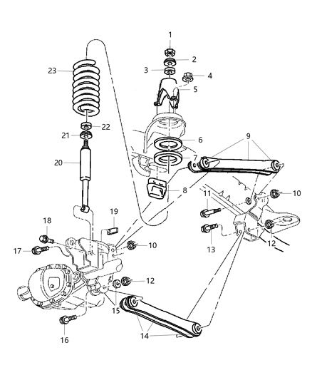 2001 Dodge Ram 2500 Regular Cab Upper And Lower Control Arms, Springs And Shocks - Front Diagram 2 - Thumbnail