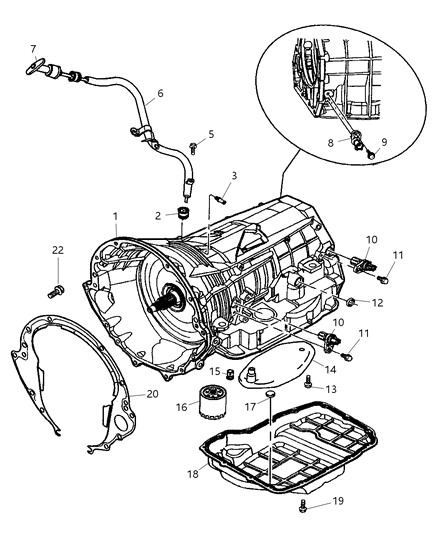 2002 Dodge Dakota Case & Related Parts of Automatic Transmission Diagram 3 - Thumbnail