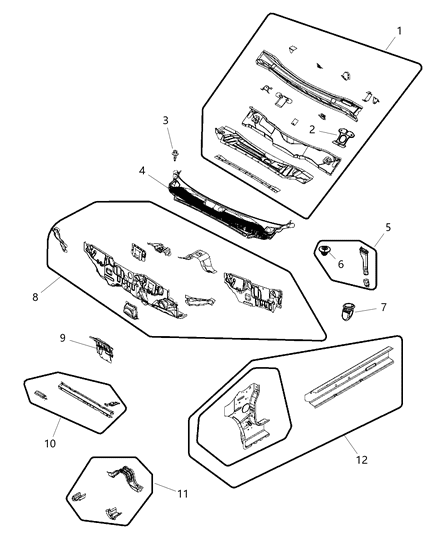 2007 Chrysler Sebring Bracket Diagram for 5076995AA