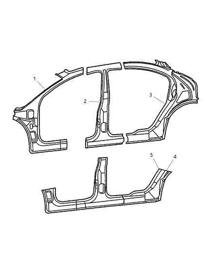 2004 Dodge Intrepid Aperture, Body Side Diagram 1 - Thumbnail
