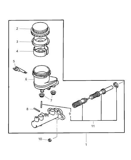 2001 Chrysler Sebring Coupe Brake Master Cylinder With Traction Control Diagram