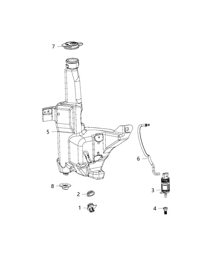 2019 Ram 1500 Classic Reservoir, Windshield Diagram 2 - Thumbnail