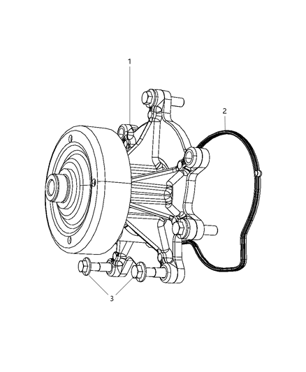 2010 Jeep Commander Water Pump & Related Parts Diagram 1 - Thumbnail