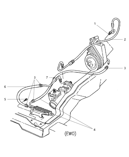 2002 Dodge Ram 3500 Power Steering Cooler Diagram for 52110311AA